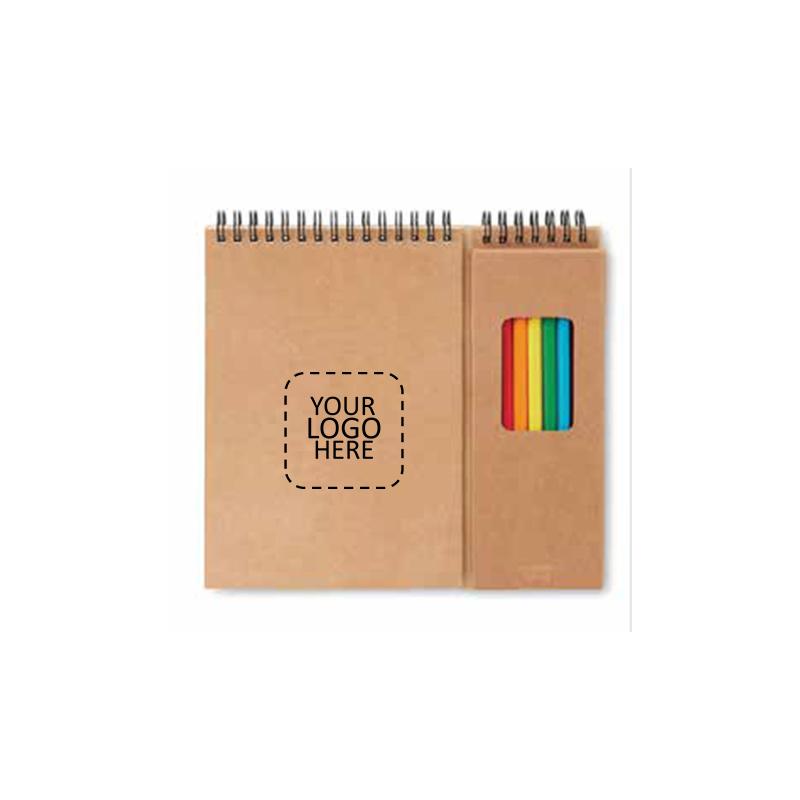 Mini Coloring Booklet with 12 Coloring Pencils with Logo